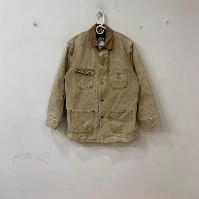 Carhartt Men's Jacket - Tan/Cream on Productcaster.