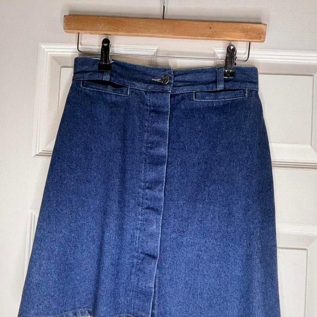 Vintage Women's Cotton Skirt - Blue - UK 6 on Productcaster.