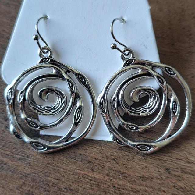 Handmade Women's Earrings - Silver on Productcaster.