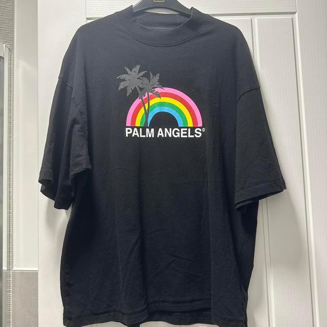 Palm Angels Men's T-shirt - Black/Multi - S on Productcaster.