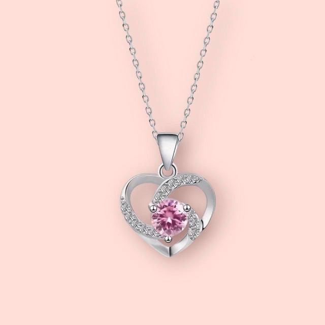 Simply Silver Women's Necklace - Silver/Pink on Productcaster.