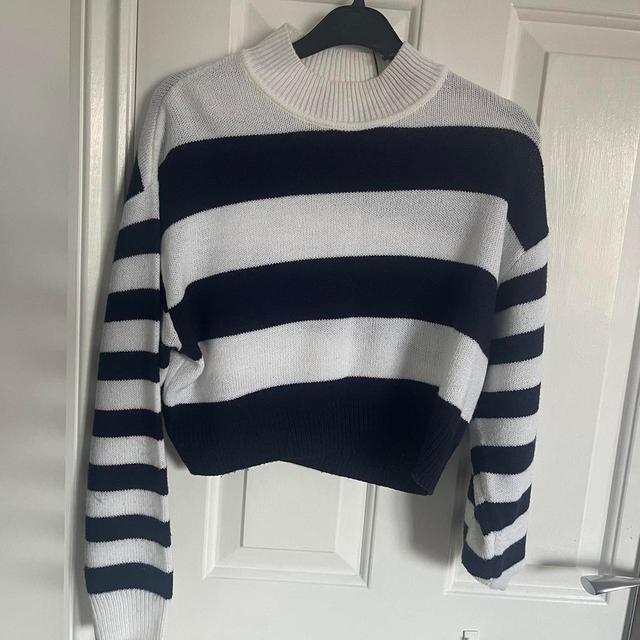 H&M Women's Jumper - Navy/White - XXS on Productcaster.