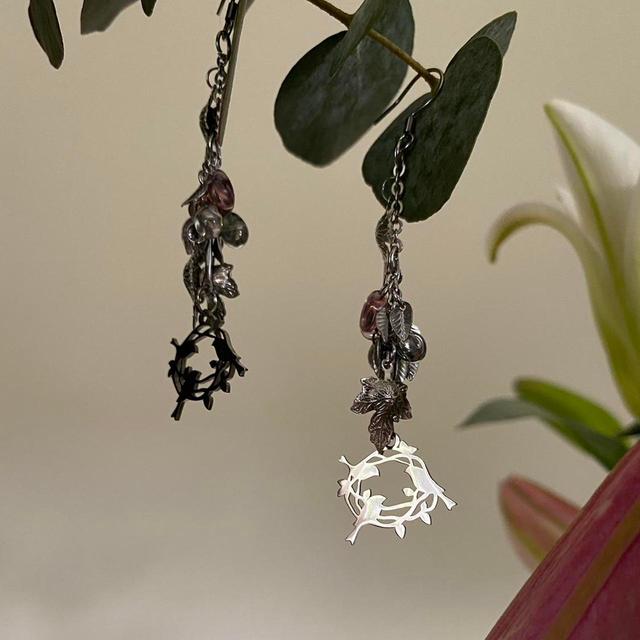 Handmade Women's Earrings - Silver/Purple on Productcaster.