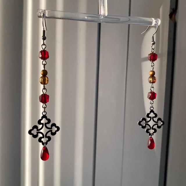 Women's Earrings - Red on Productcaster.