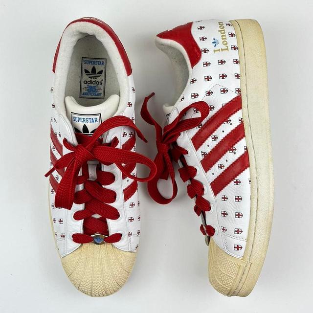 Adidas Men's Trainers - White/Red - UK 12 on Productcaster.