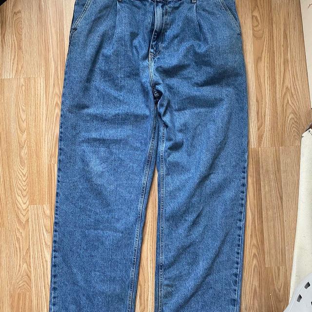 Bershka Men's Wide leg Jeans - Blue - 34" on Productcaster.