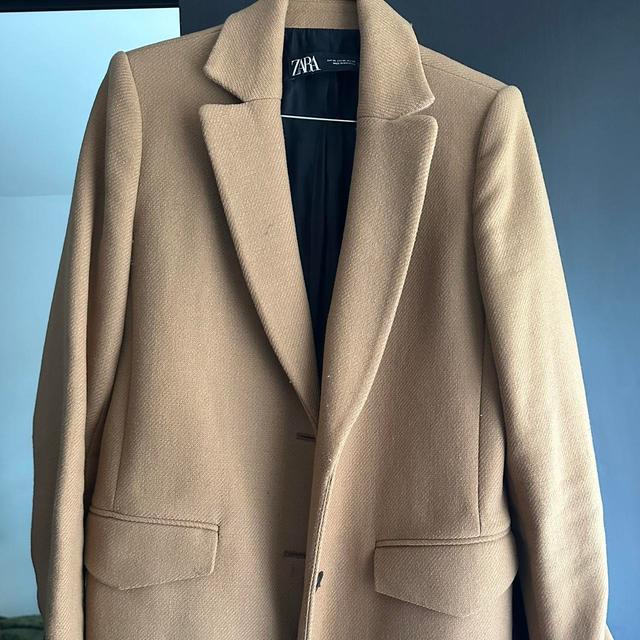 Zara Women's Coat - Tan/Cream - UK 8 on Productcaster.