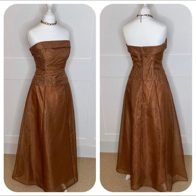 Vintage Women's A-line Dress - Brown - 8 on Productcaster.