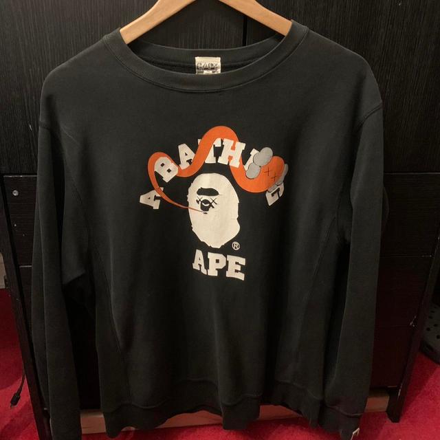 BAPE Men's Sweatshirt - Black/White - M on Productcaster.