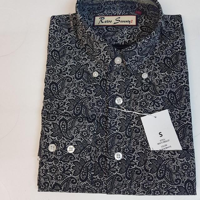 Vintage Men's Shirt - Black/White - S on Productcaster.