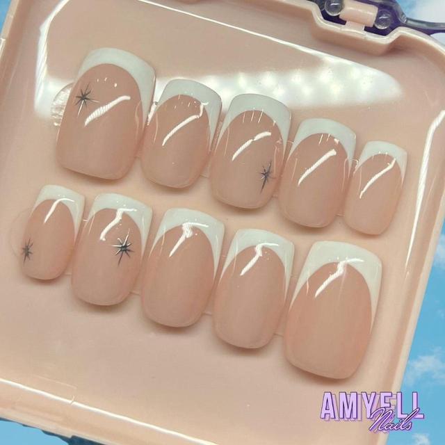 Custom False nails - Multi/White on Productcaster.