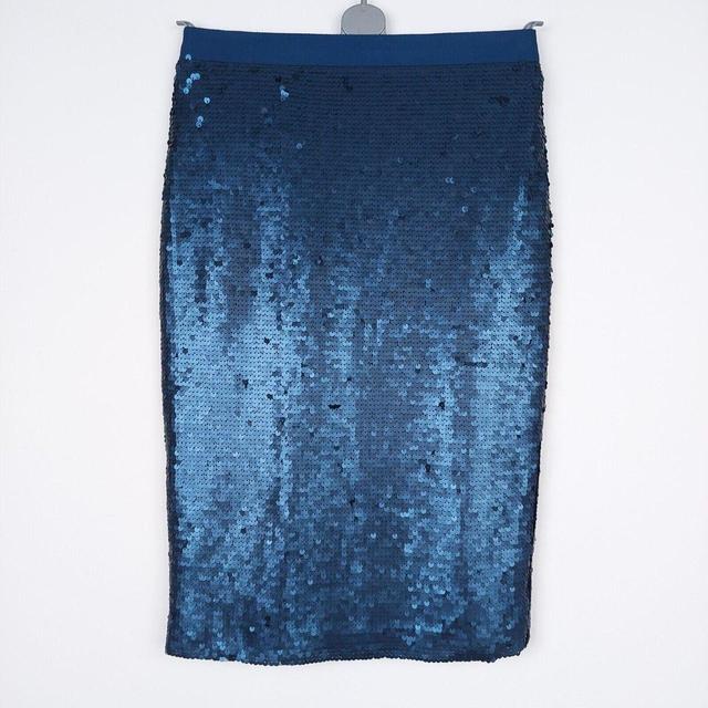 Pure Collection Women's Midi Skirt - Blue - UK 8 on Productcaster.