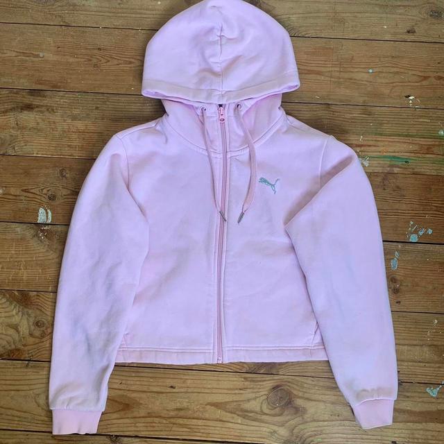 Puma Women's Hoodie - Pink/Silver - XS on Productcaster.