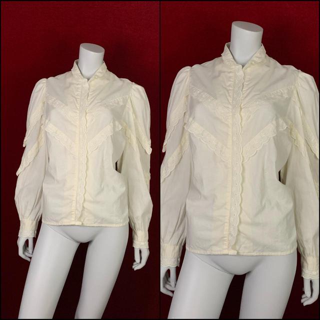 Vintage Women's Blouse - Cream - One size on Productcaster.