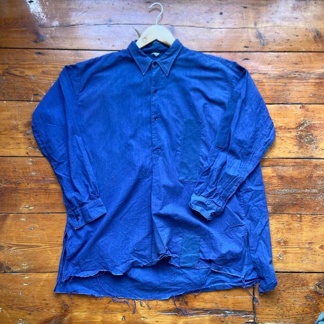 Unique Vintage Men's Shirt - Blue/Navy - M on Productcaster.