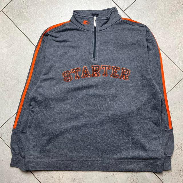 Starter Men's Jumper - Grey/Orange - M on Productcaster.