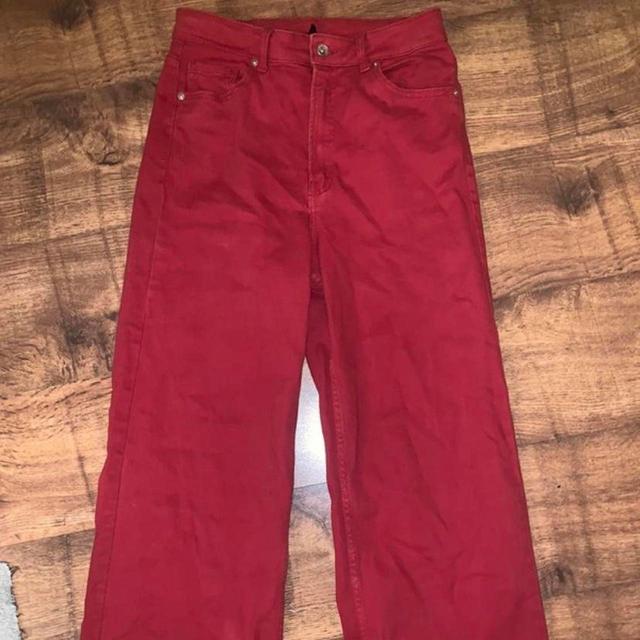 H&M Women's High waisted Jeans - Red - UK 10 on Productcaster.