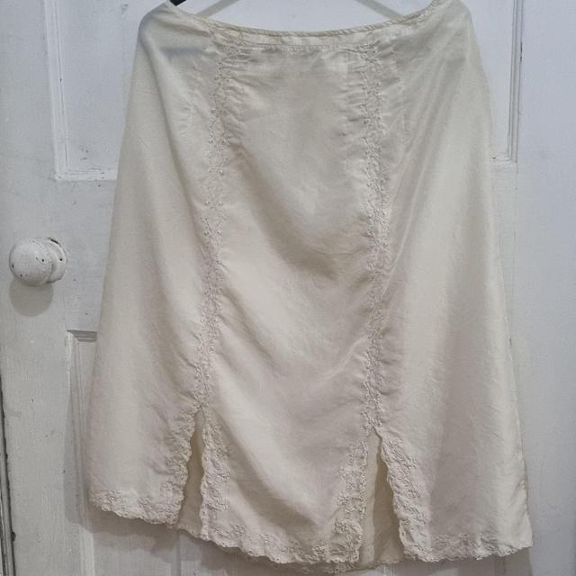 Vintage Women's Midi Skirt - Cream - UK 12 on Productcaster.