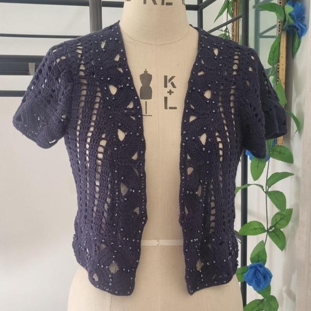 Vintage Women's Cardigan - Navy - 10 on Productcaster.