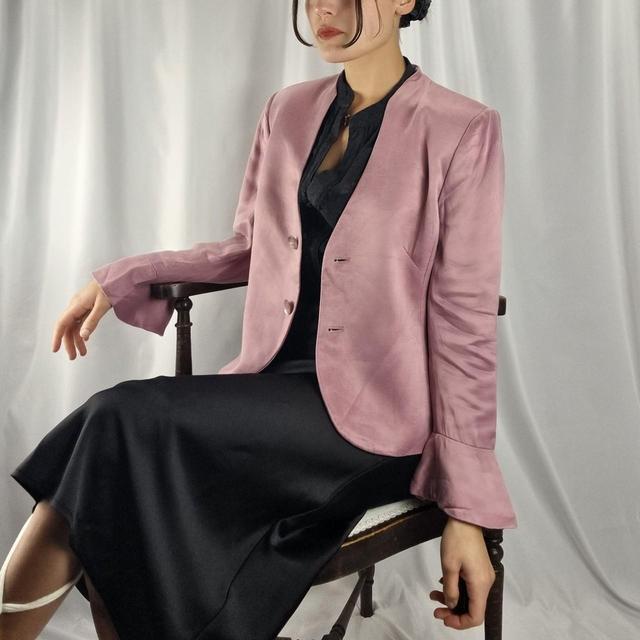 Vintage Women's Tailored jacket - Pink - UK 14 on Productcaster.