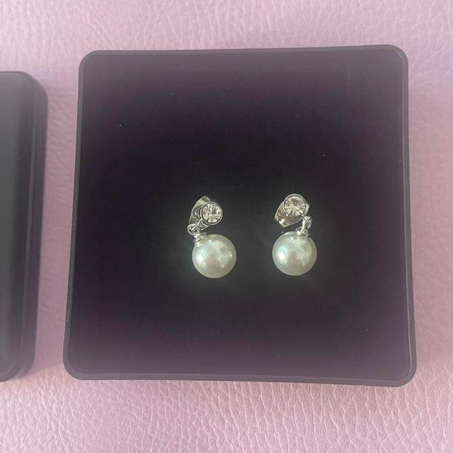 Women's Earrings - Silver/White on Productcaster.