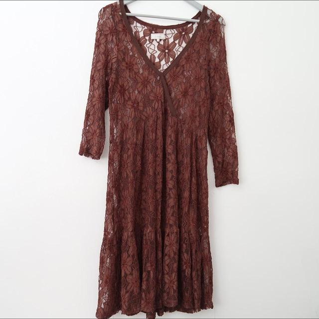 Vintage Women's Midi Dress - Brown - 10 on Productcaster.