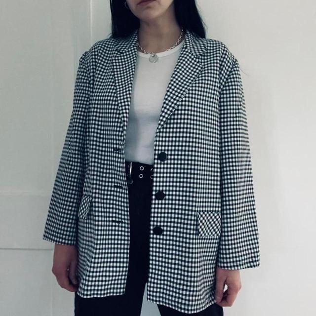 Vintage Women's Blazer Jacket - White - M on Productcaster.