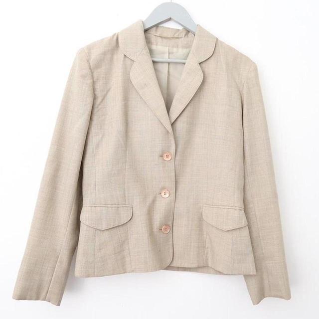 Vintage Women's Blazer Jacket - Cream - UK 12 on Productcaster.