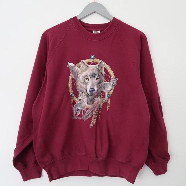 Vintage Women's Jumper - Burgundy - M on Productcaster.