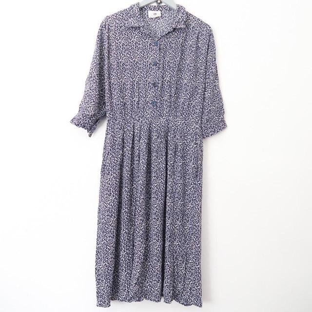 Vintage Women's Shirt Dress - Blue - 14 on Productcaster.