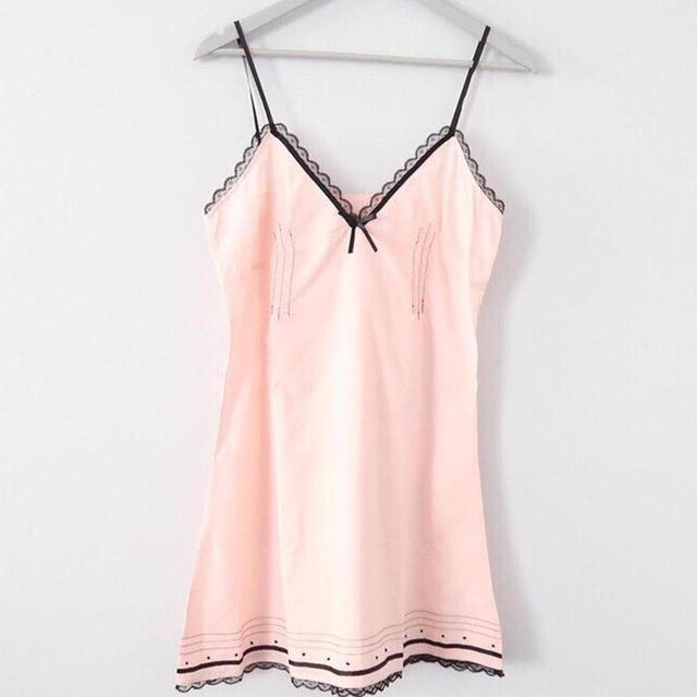 Vintage Women's Slip Dress - Pink/Black - S on Productcaster.