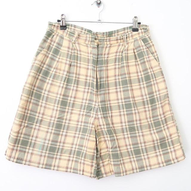 Vintage Women's Shorts - Yellow/Green - UK 12 on Productcaster.