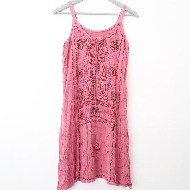 Vintage Women's Babydoll Dress - Pink/Multi - S on Productcaster.