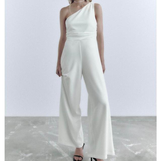 Zara Women's Straight leg Jumpsuit - White - S on Productcaster.