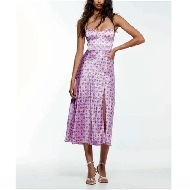 Zara Women's Midi Dress - Pink - S on Productcaster.