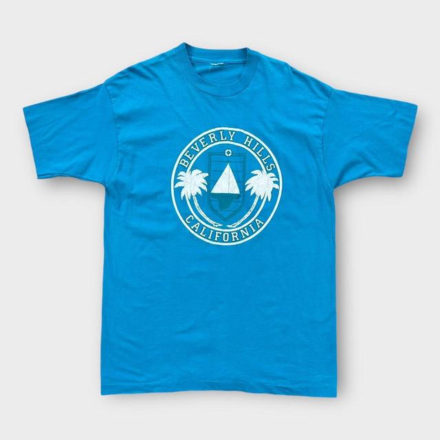 Fruit of the Loom Men's T-shirt - Blue/White - XL on Productcaster.