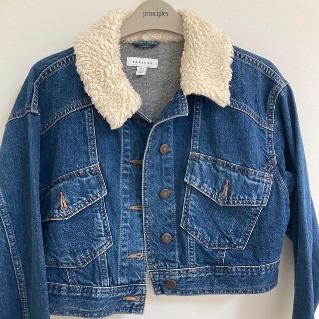 Topshop Women's Denim Jacket - Blue/Navy - UK 6 on Productcaster.