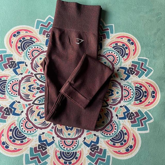 Gymshark Women's Leggings - Brown/Burgundy - S on Productcaster.