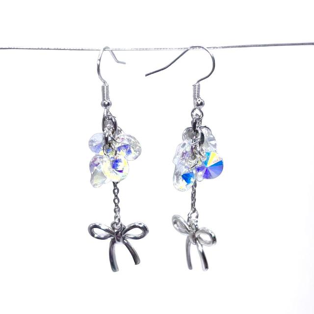 Handmade Women's Earrings - Silver on Productcaster.