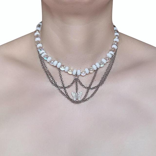 Handmade Women's Necklace - White/Silver on Productcaster.