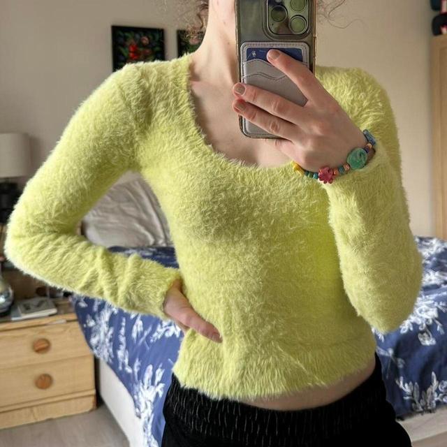 H&M Women's Top - Green/Yellow - 8 on Productcaster.