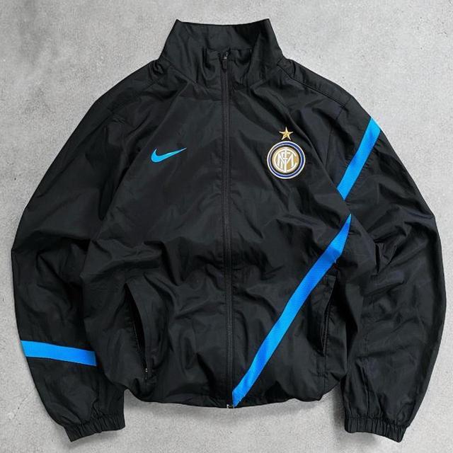 Nike Men's Lightweight Jacket - Black/Blue - M on Productcaster.