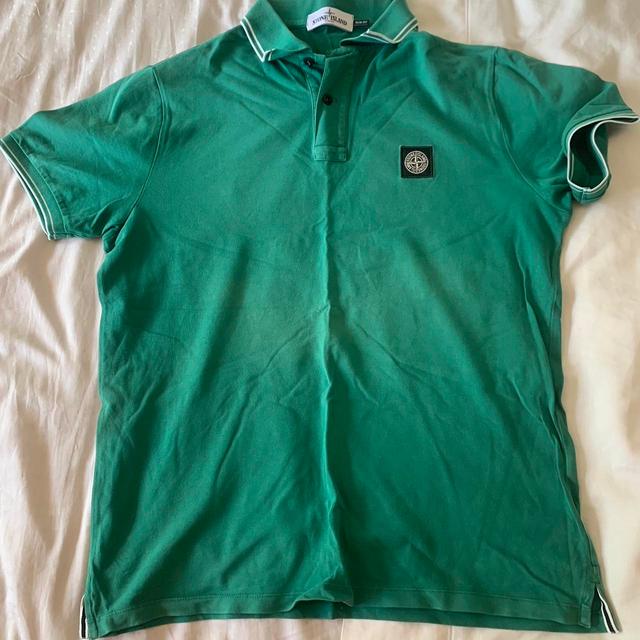 Stone Island Men's Polo shirt - Green - M on Productcaster.