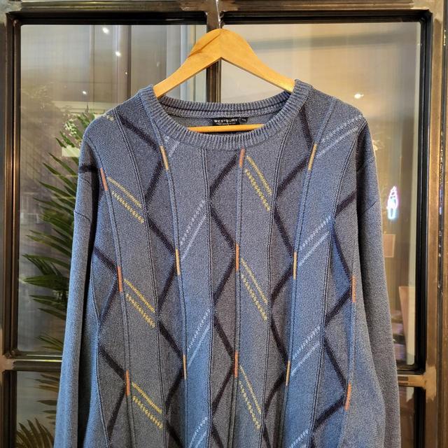 American Vintage Men's Jumper - Blue/Multi - XXL on Productcaster.