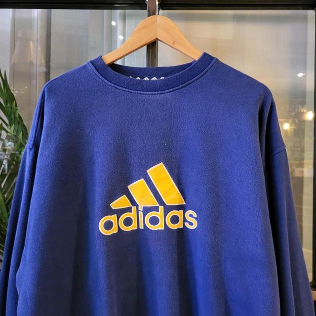 Adidas Men's Sweatshirt - Blue/Navy - L on Productcaster.