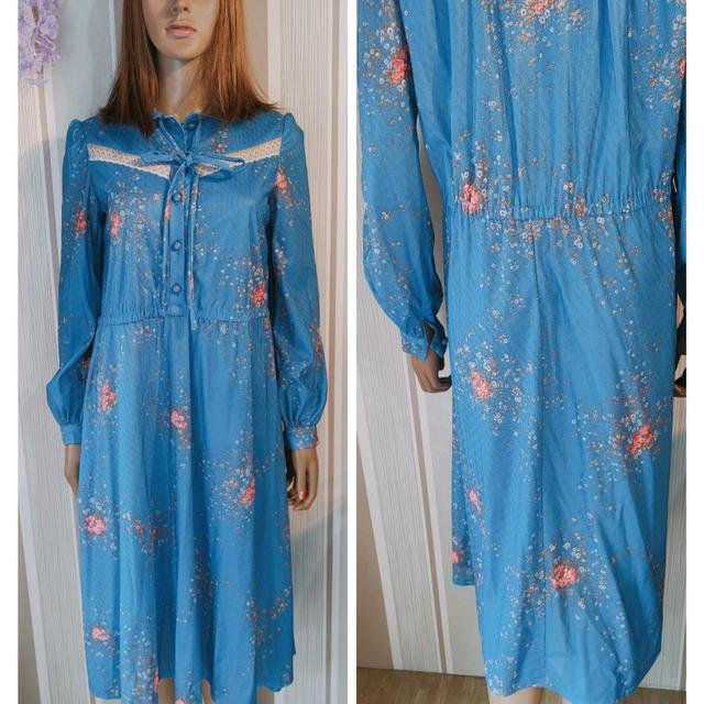 Vintage Women's Dress - Pink/Blue - 14 on Productcaster.