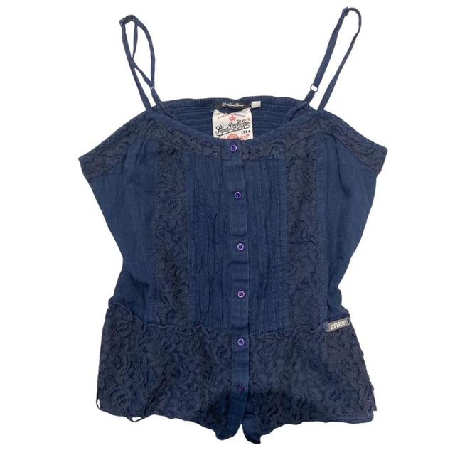 Superdry Women's Top - Navy/Blue - S on Productcaster.