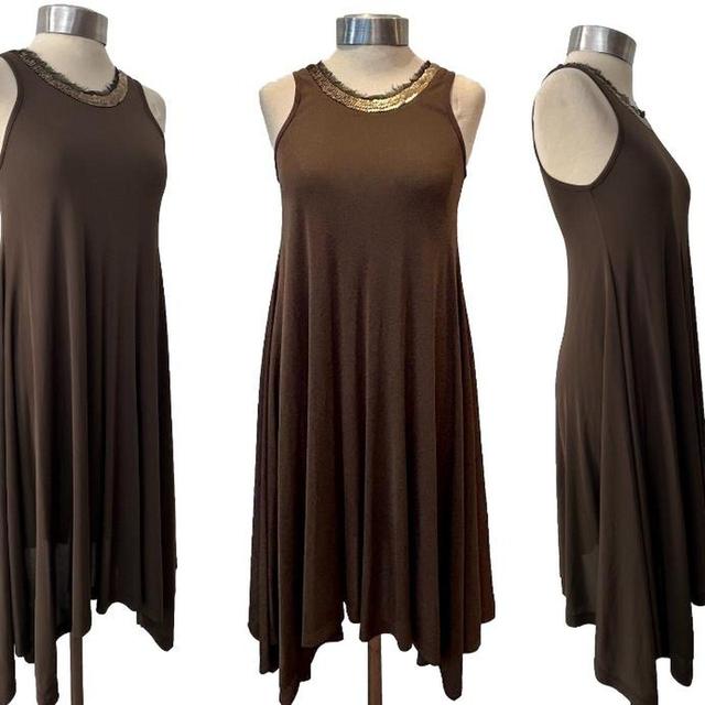 Plein Sud Women's A-line Dress - Brown/Gold - 10 on Productcaster.