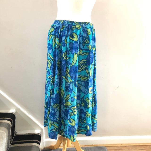 Vintage Women's Skirt - Blue/Multi - UK 12 on Productcaster.