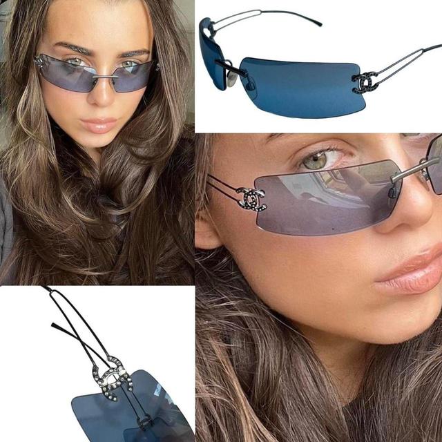 Chanel Women's Square Sunglasses - Blue on Productcaster.